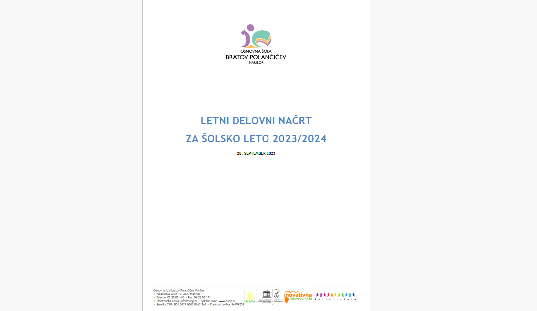 Letni delovni načrt 2023-2024